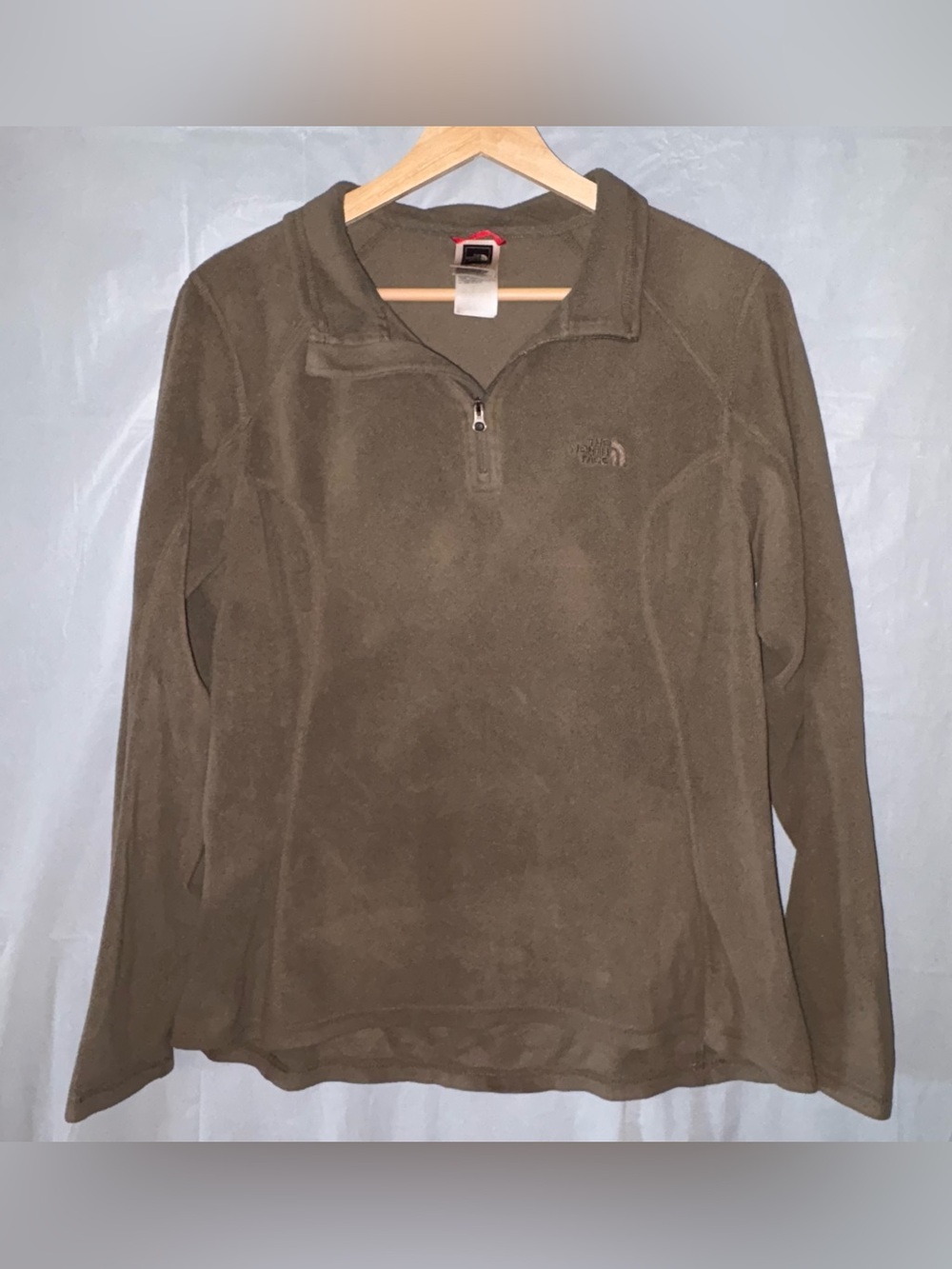 The North Face Womens Fleece 1/4 Zip Pullover Sweatshirt Women’s Large Green